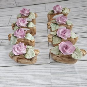 Floral Napkin Holders with Pink Roses